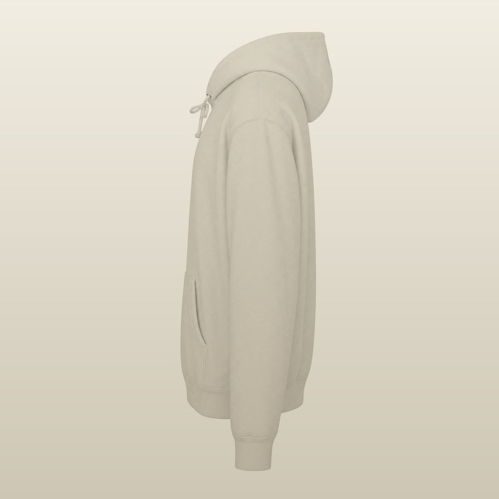 The Sunday in Bone — side profile, hood and sleeve