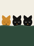 The Nap — the committee asleep along the blanket fold, velveteen plush